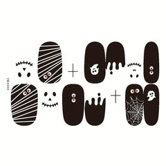 Halloween Nail Stickers Self Adhesive Decals Bat Ghost Witch Designs