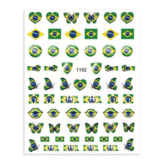 12 Pcs World Cup Nail Art Stickers Self Adhesive Football Nail Decals