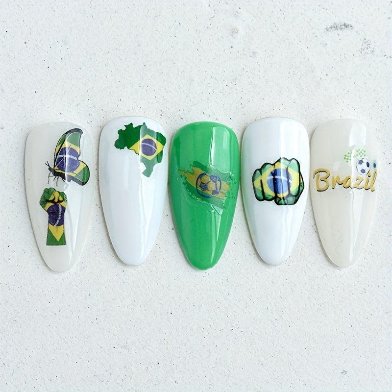 12 Pcs World Cup Nail Art Stickers Self Adhesive Football Nail Decals