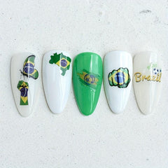 12 Pcs World Cup Nail Art Stickers Self Adhesive Football Nail Decals