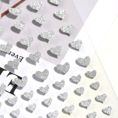 Silver Glitter Nail Art Stickers 3D Self Adhesive Star Heart Butterfly Decals