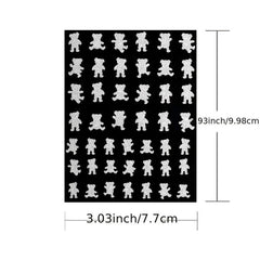 Silver Glitter Nail Art Stickers 3D Self Adhesive Star Heart Butterfly Decals