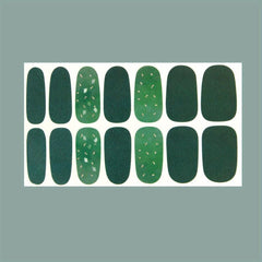 Green Glitter Toenail Stickers Full Wraps Self Adhesive Decal Tips