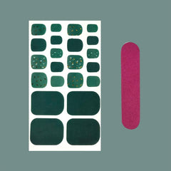 Green Glitter Toenail Stickers Full Wraps Self Adhesive Decal Tips