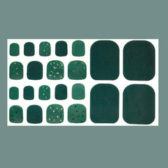 Green Glitter Toenail Stickers Full Wraps Self Adhesive Decal Tips