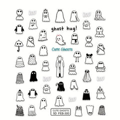 5D Embossed Ghost Nail Stickers Halloween Nail Sticker For Women Girls