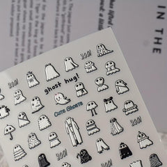 5D Embossed Ghost Nail Stickers Halloween Nail Sticker For Women Girls