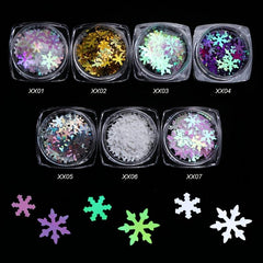 Snowflakes Nail Glitter Sequins Metal Flakes Laser Spangles