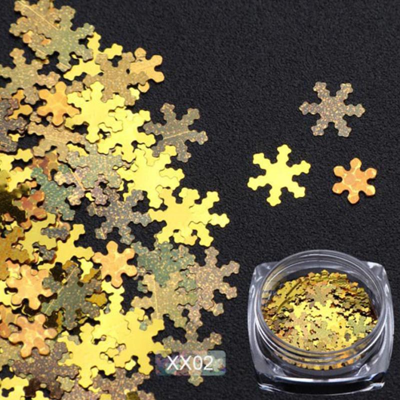 Snowflakes Nail Glitter Sequins Metal Flakes Laser Spangles
