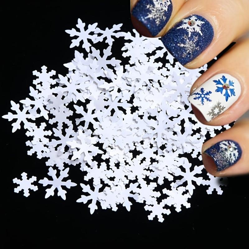 Snowflakes Nail Glitter Sequins Metal Flakes Laser Spangles