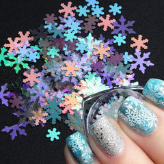 Snowflakes Nail Glitter Sequins Metal Flakes Laser Spangles