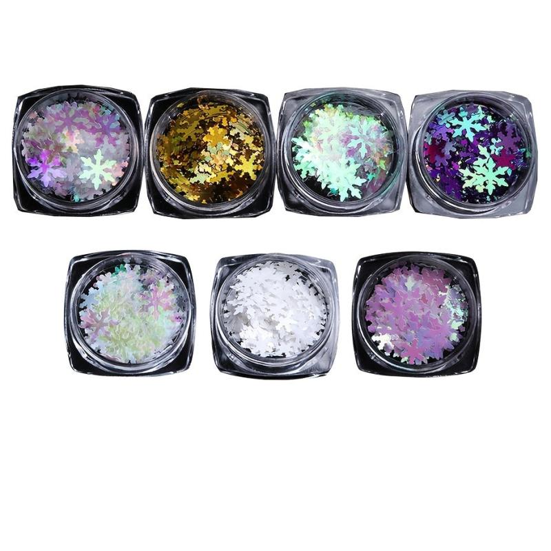Snowflakes Nail Glitter Sequins Metal Flakes Laser Spangles