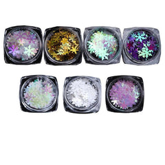 Snowflakes Nail Glitter Sequins Metal Flakes Laser Spangles