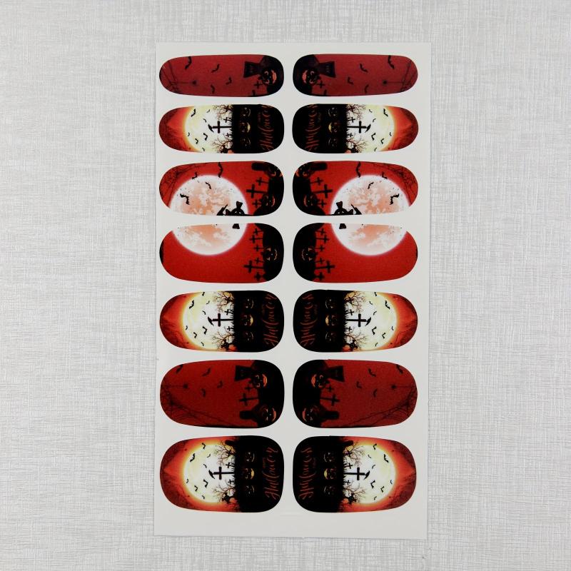 Halloween Nail Polish Stickers Pumpkin Bat Spider Ghost Nail Decals