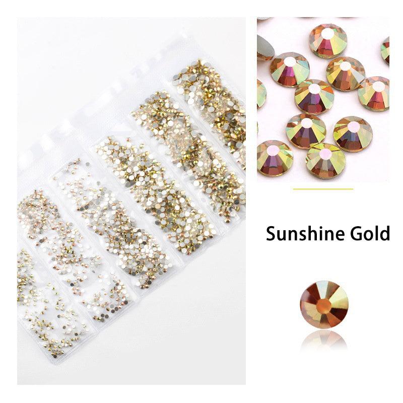 AB Crystal Flat Back Nail Rhinestone 3D Mixed Sizes Diamonds Nail Art