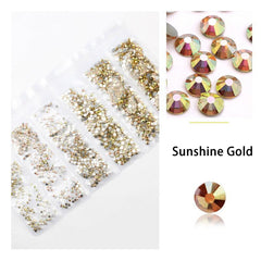 AB Crystal Flat Back Nail Rhinestone 3D Mixed Sizes Diamonds Nail Art