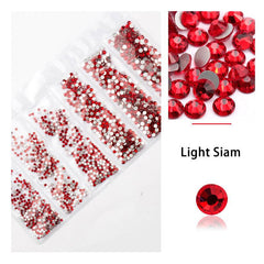 AB Crystal Flat Back Nail Rhinestone 3D Mixed Sizes Diamonds Nail Art