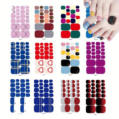 Glitter Summer Style Toe Nail Sticker Full Cover Toe Nail Art Supplies