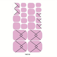Glitter Summer Style Toe Nail Sticker Full Cover Toe Nail Art Supplies