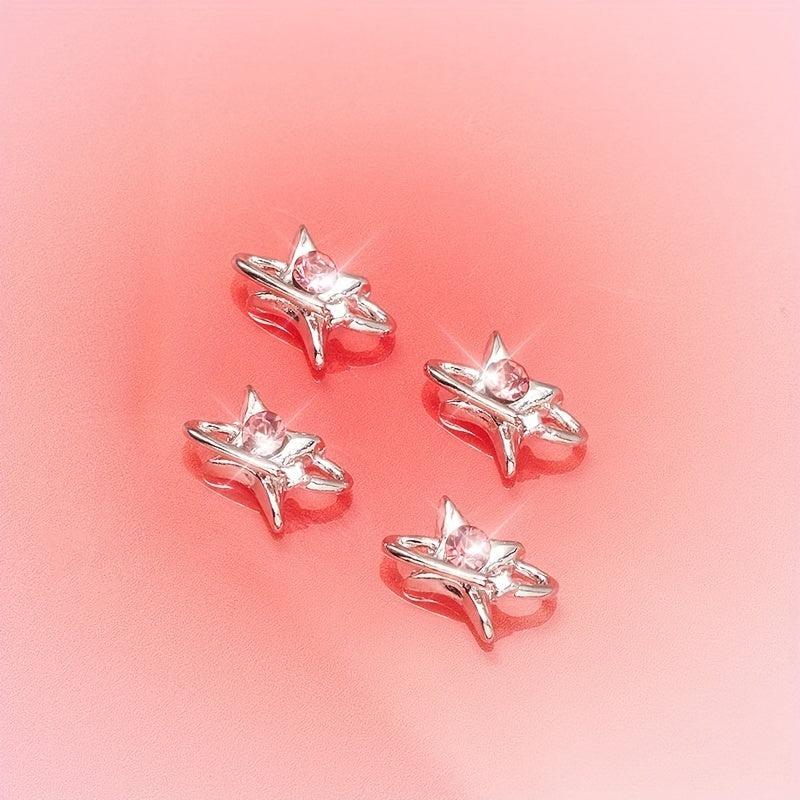 3D Star Shape Nail Art Rhinestones 5 Pcs