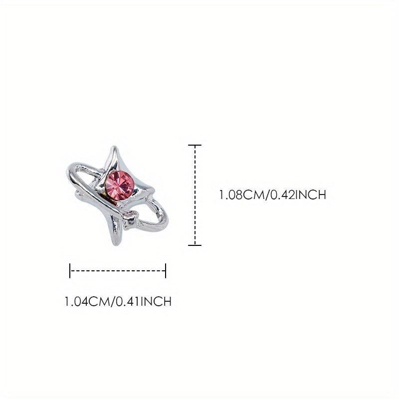 3D Star Shape Nail Art Rhinestones 5 Pcs