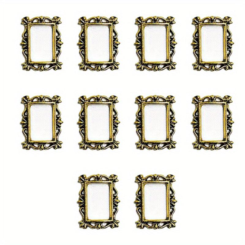 10pcs Baroque Frame Nail Art Charms Vintage Alloy Accessories DIY Nail Salons