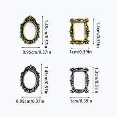 10pcs Baroque Frame Nail Art Charms Vintage Alloy Accessories DIY Nail Salons