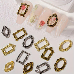 10pcs Baroque Frame Nail Art Charms Vintage Alloy Accessories DIY Nail Salons