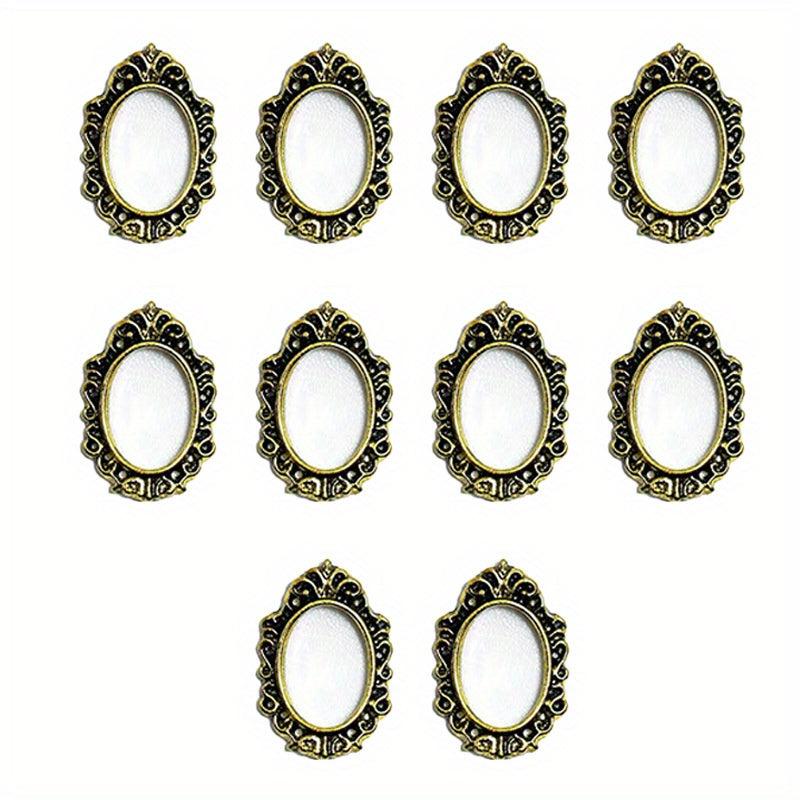 10pcs Baroque Frame Nail Art Charms Vintage Alloy Accessories DIY Nail Salons