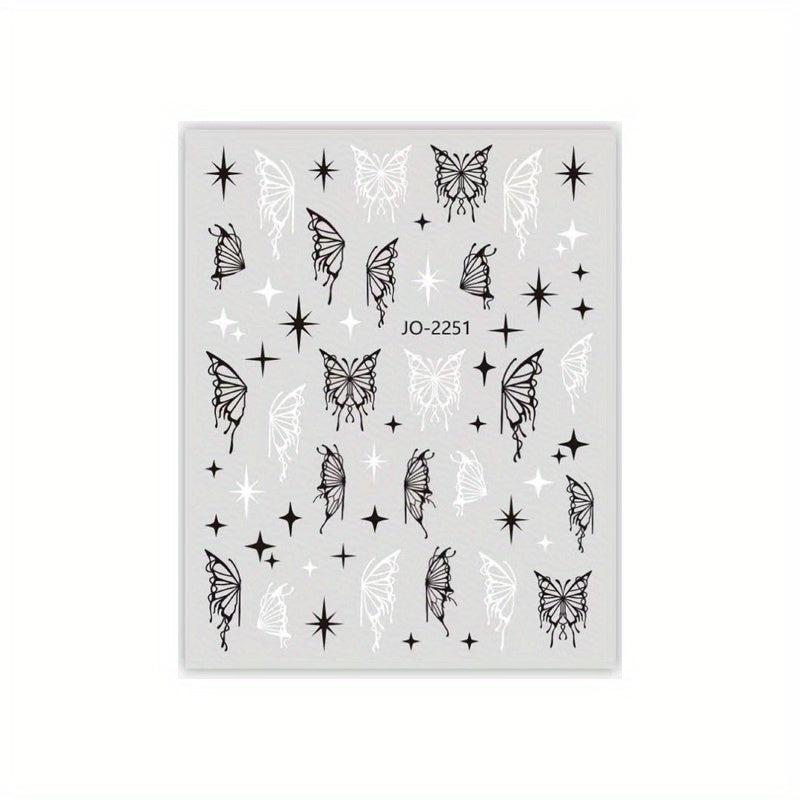 Butterfly Nail Sticker Self Adhesive 3D Hollow Liquid Decal Nail Stickers