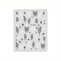 Butterfly Nail Sticker Self Adhesive 3D Hollow Liquid Decal Nail Stickers
