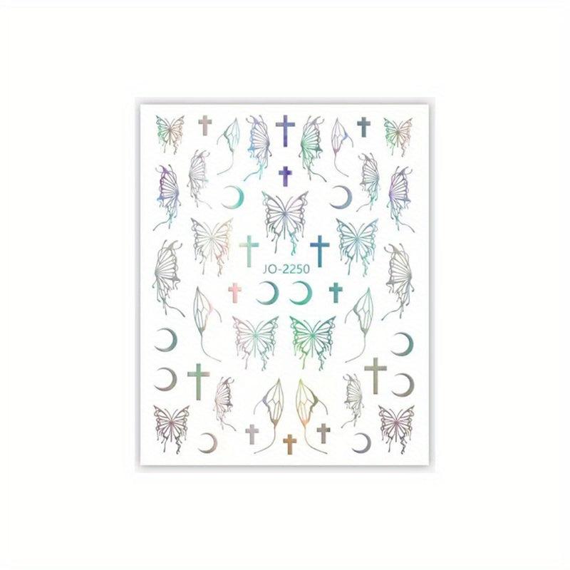 Butterfly Nail Sticker Self Adhesive 3D Hollow Liquid Decal Nail Stickers