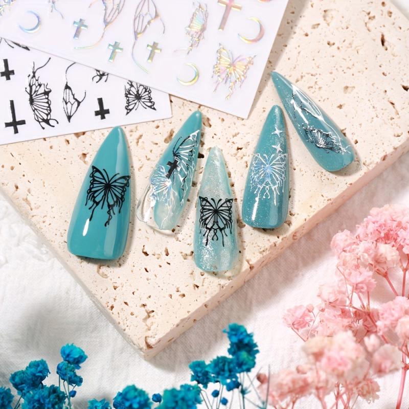 Butterfly Nail Sticker Self Adhesive 3D Hollow Liquid Decal Nail Stickers