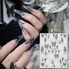 Butterfly Nail Sticker Self Adhesive 3D Hollow Liquid Decal Nail Stickers