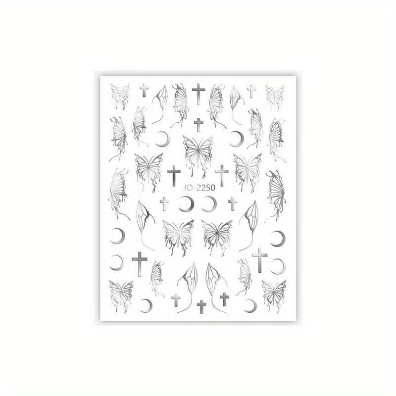 Butterfly Nail Sticker Self Adhesive 3D Hollow Liquid Decal Nail Stickers