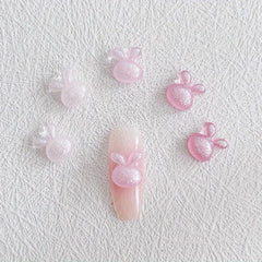 30 pcs Aurora Rabbit Nail Charms w/ Rhinestones & Glitter - DIY Manicures