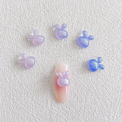 30 pcs Aurora Rabbit Nail Charms w/ Rhinestones & Glitter - DIY Manicures
