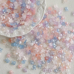 30 pcs Aurora Rabbit Nail Charms w/ Rhinestones & Glitter - DIY Manicures
