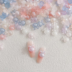 30 pcs Aurora Rabbit Nail Charms w/ Rhinestones & Glitter - DIY Manicures