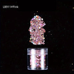 3D Mirror Silver Nail Art Glitter Hexagon Paillette Sequins Flakes