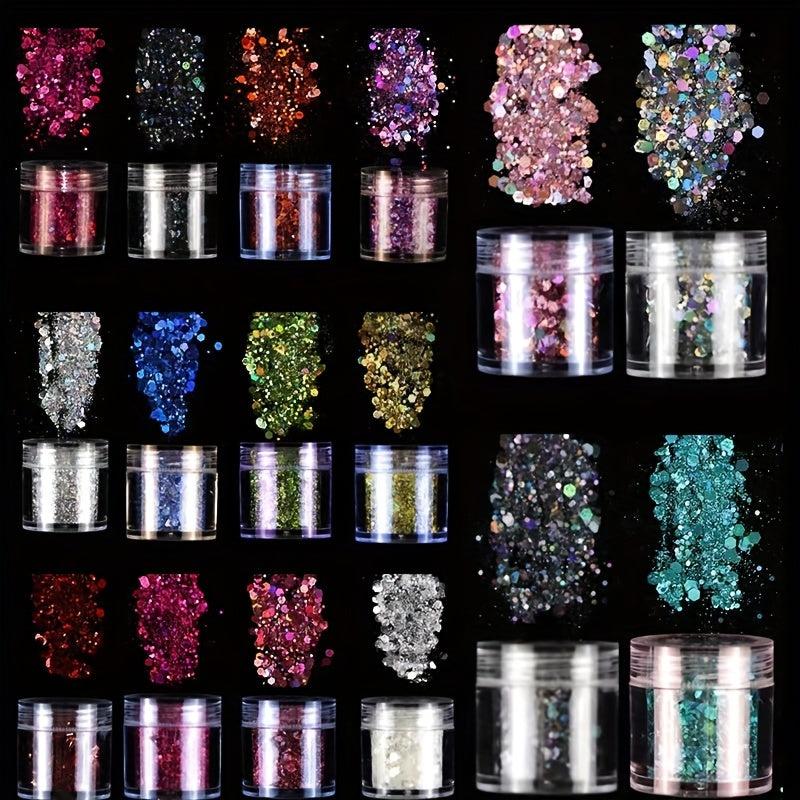3D Mirror Silver Nail Art Glitter Hexagon Paillette Sequins Flakes
