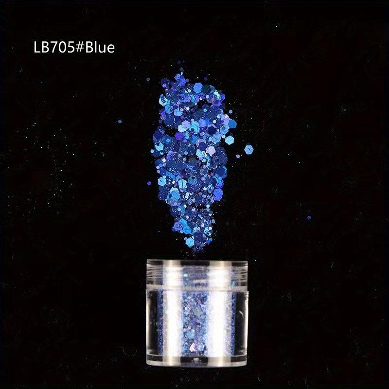 3D Mirror Silver Nail Art Glitter Hexagon Paillette Sequins Flakes