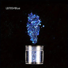 3D Mirror Silver Nail Art Glitter Hexagon Paillette Sequins Flakes