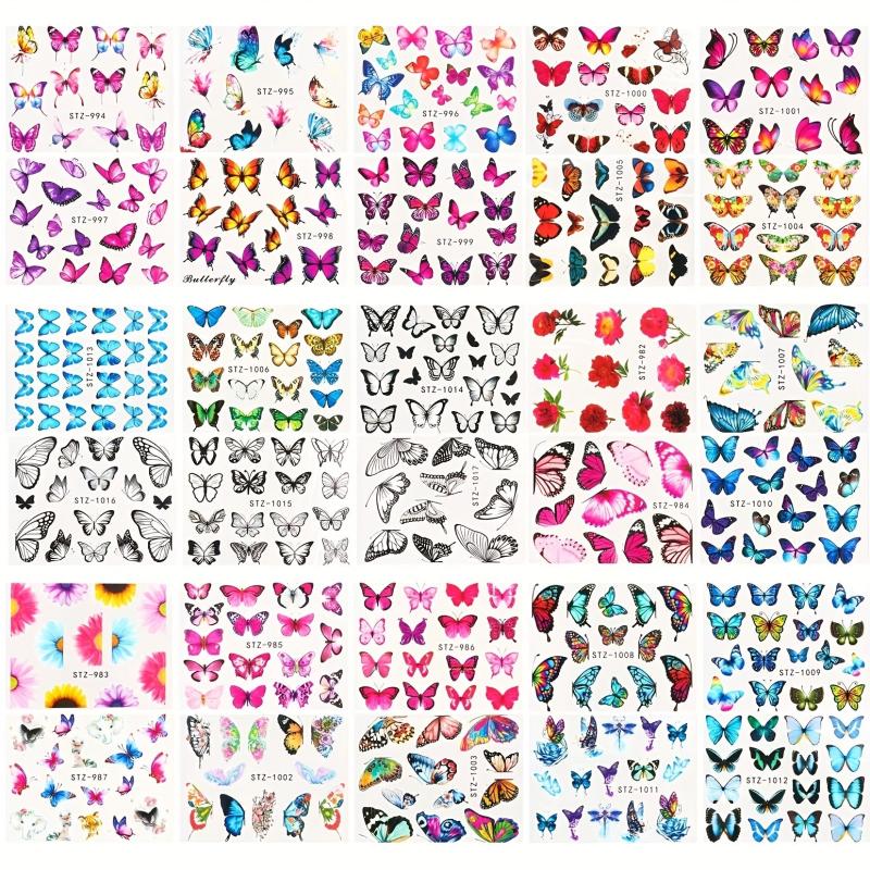 Butterfly Nail Art Stickers Self Adhesive Laser Butterflies Nail Art Decals