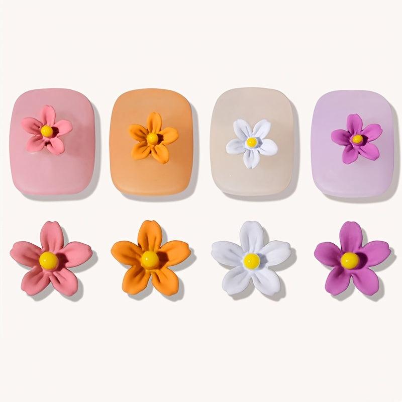 5 Pcs Flower Nail Jewelry Candy Flower Nail Art Drill 3D Nail Accessories