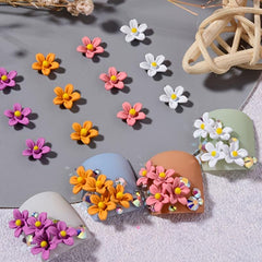 5 Pcs Flower Nail Jewelry Candy Flower Nail Art Drill 3D Nail Accessories