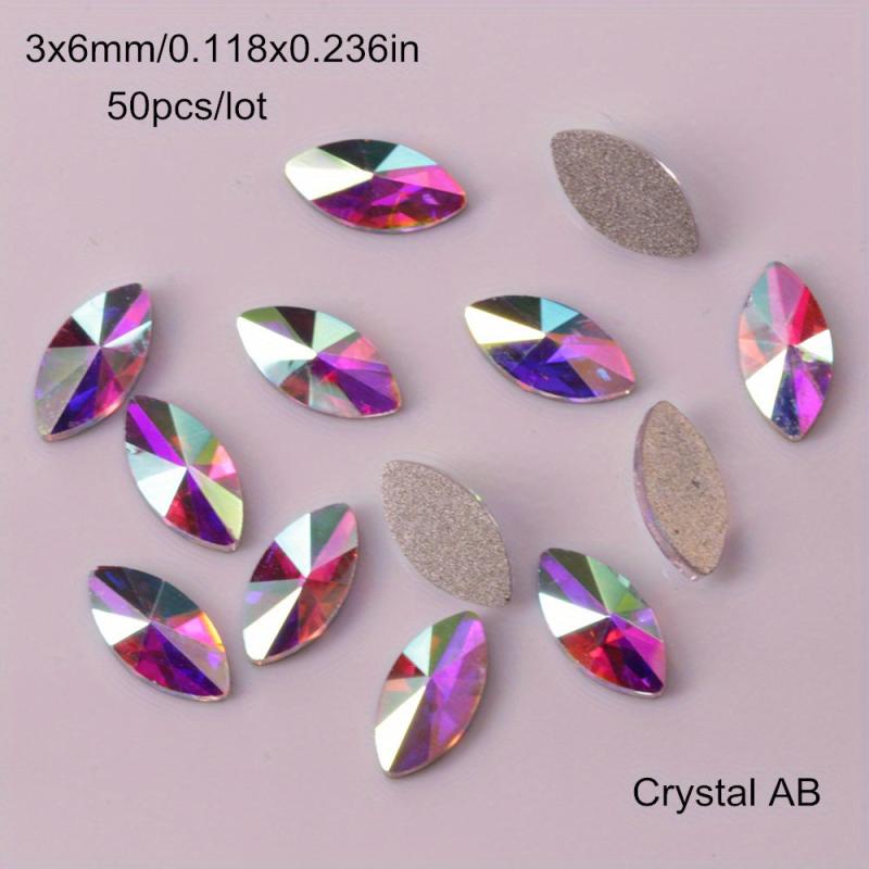 Mixed Shape Glass Crystal Nail Art Rhinestones Flat Back 50 Pcs