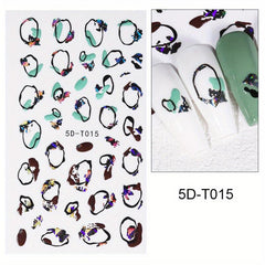 Flower & Sea Leaf Nail Art Stickers for DIY Nail Decorations