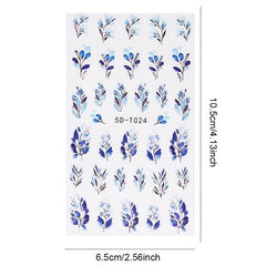 Flower & Sea Leaf Nail Art Stickers for DIY Nail Decorations