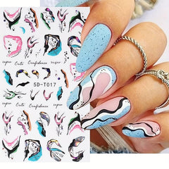 Flower & Sea Leaf Nail Art Stickers for DIY Nail Decorations